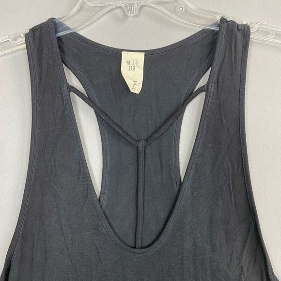 We The Free Amelia Tank Black Womens Size M Raw Edge Racer Back - Picture 2 of 7